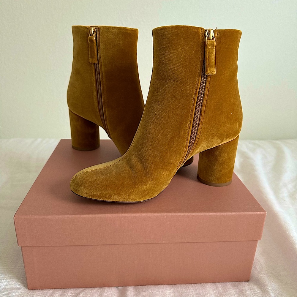 Sezane velvet booties - sézane - shoes - boots